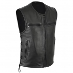 2025 Trendikas &Uuml;hev&auml;rviline Seisukrae Nahast Biker-vest 3XL must