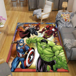 1 tk Marvel Avengers Superkangelaste piirkonnamatt, libisemiskindel p&otilde;himatt, koomiksitegelaste disain, pehme samet, ruumidekoratsioon, pestav 80cm by 120cm black