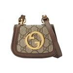 Gucci Blondie Topelt-G Logo Vintage Kuldne Pandla L&otilde;uend Sadulakott Rahakott &Otilde;lakott Crossbody kott Super V&auml;ike Naiste kotid Eebenipuu 698635-K9GSG-8358 Gift Set(Basic Set+Box+Shopping Bag)