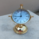 Vintage Antiikne Kuu Seisualus L&auml;ikiv Kuldne Viimistlus Messing 12,7 Cm Lauakell