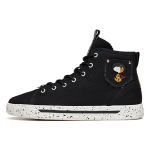 SNOOPY x Anta Canvas High top Skateboard Shoes Women's Black 922138604-2 36