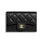 Chanel Classic Kuldne Pandlaga Klapp-rahakott Krokodillimustriga Nahast Naiste Rahakott Must AP0214-Y01864-C3906 Basic Set (Bag+Dust Bag)