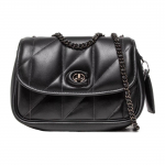 Coach Padi Madison 24 Kettl&uuml;li Keerdlukk Nappa Nahast &Otilde;la Crossbody Kott Keskmine Naiste kotid Must C8560-V5BLK Basic Set (Bag+Dust Bag)