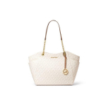 Michael Kors MK Jet Set Chain Monogram Suure Logoga PVC Ostukott Naiste ostukott Vanill-Valge 35F8GTVE7B-VANILLA Basic Set (Bag+Dust Bag)