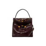 Tory Burch Lee Radziwill Krokodillinahast Reljeefne Kuldne Logo Lukk Nahast Kahekihiline &Otilde;la- v&otilde;i Crossbody T&otilde;mblukuga Kott Suur Naiste kotid 74613-206 Basic Set (Bag+Dust Bag)