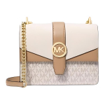 Michael Kors Mk Greenwich Logotr&uuml;kiga Nahast &Otilde;la-Crossbody Kott V&auml;ike Naiste kotid Vanillivalge 35S5GGRC1B-VANILLA-ACRN Basic Set (Bag+Dust Bag)