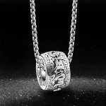 Euroopa ja Ameerika Retro Kuus T&auml;hem&auml;rki &Otilde;nneliku Pilve Silindriline Ripats, Trendikas Titaanterasest Meeste Kaelakee 50CM(Necklace Size)