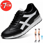 N&auml;htamatud sisetallad K&otilde;rgust suurendavad 7cm Meeste Kingad Paeladega Vabaaja liftikingad Paksud spordijalatsid T&otilde;stvad meeste tossud Mokassiinid 37 must