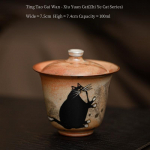 100ml K&auml;sit&ouml;&ouml;na maalitud H&otilde;bedane Kiln Change Gaiwan Puuk&uuml;ttega Portselan Zhiye Kass Tee-tureen Tee tegemise kaanega kauss Teejoomise n&otilde;u Kingitus <200ml