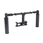Kahekordne k&auml;eshoitav k&auml;epide Gimbal K&auml;epide Stabilisaator Video Rig 1/4 3/8 Kinnitus Valguse Hoidik DSLR-ile Telefonile Action Kaamerale black