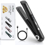 KEYNICE Juhtmeta Juuste Sirgendaja USB Laetav 3 Temperatuuriseadet LCD Must Rauaga, 2-Suunaline & Lokkimine, Mini, Kaasaskantav, (T&uuml;&uuml;p-C), (MAX must