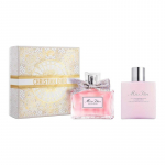 DIOR Miss Eau de Parfum Kehalotion Parf&uuml;&uuml;mikomplekt Kuldne Pall Piiratud kingikarp EDP Eau de Parfum Piibeleht Pojeng 50ml+75ml kuld