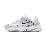 Nike M2K Tekno Blue Red Gothic Fabric Cushioning Low top Chunky Sneakers Men's White Blue AV4789-101(Team2007-) 43 white