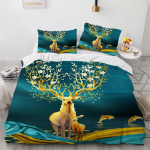 Hirv P&otilde;der Tekikott King Queen Taluhirv Metsa Tekikoti Kate P&otilde;hjakaru Eluslooma Loomade Voodipesu Komplekt Telkimine Jahindus Tekikate 135x200cm