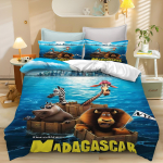 Madagaskari tekikott voodipesu tekikoti komplektid Kuninglik suurus 3D Laste voodipesu komplekt 135x200cm