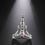 Seitsme T&scaron;akra Reiki Jooga Buddha Tervendav Meditatsiooni Kaelakee Naistele 7 V&auml;rvi Kristalli Tsirkooni Ripats Ehted Aksessuaarid Kingitused 45-50cm gray