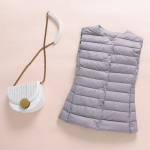 S&uuml;gis- ja talvine sulevest naiste kerge ja &otilde;huke l&uuml;hike kraeta vest Moodne jakk Slim Fit M hall