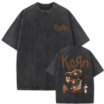 Korn Mechanical Puppet T&ouml;&ouml;stuslik Kunst Vintage Pesitud &Uuml;lem&otilde;&otilde;duline T-s&auml;rk | Nu-Metal Rock T&auml;navar&otilde;ivad T-s&auml;rk S mitmev&auml;rviline