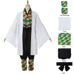 Kvaliteetne Demon Slayer Kimetsu No Yaiba Sabito Cosplay Kost&uuml;&uuml;m Stiilne Hingav Kimono Komplekt Sabito Costume,2XL white