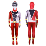 Anime Luksuslik T&auml;iskasvanud Metsavahi Kishiryu Sentai Ryusoulger Cosplay Kost&uuml;&uuml;m Kombinesoon Halloweeni Pidu Rollim&auml;ng Meeste Riided 140 punane