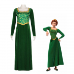 Printsess Fiona Cosplay Kost&uuml;&uuml;m Anime Shrek Abikaasa Roheline Fiona Cos Kleit Parukad Komplekt Naistele Pikk Kleit Halloweeni Peakate S&Cos