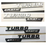 Mercedes Benz A35 A45 CLS53 CLA35 CLA45 GLA45 AMG jaoks 1 paar TURBO 4MATIC poritiiva embleemid m&auml;rgised s&uuml;mbolid kleebis AX1 Matt Black gray