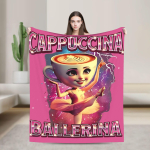 Kohvi Ajuhallitus Balleriin Cappuccina Tantsija Tekk Flanell Naljakas Soe Visketekk Kodu jaoks Aastaringselt 130x150cm pink