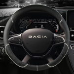 Mikrofiiber nahast auto roolikatete Dacia Logan Sandero Duster Lodgy Jogger Dokker Spring 2017-2024 Autotarvikud black