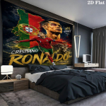 Cristiano Ronaldo seinavaip Esteetiline seinakaunistus Tr&uuml;kitud kangast tekk Dekoratiivsed vaibad magamistuppa elutuppa Kodu kaunistus 180cm x 230cm