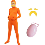 Lorax Kost&uuml;&uuml;m Bodysuit Komplekt Halloweeni Cosplay Unisex Spandex Jumpsuit Habeme ja K&otilde;hu Aksessuaariga Adult 190 orange