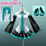 Mikuu Cosplay Kost&uuml;&uuml;m DokiDoki-R Mikku Cosplay Naistele Armas L&uuml;hike Kleit Kost&uuml;&uuml;m Halloween Mikuu Cosplay XL&IN STOCK blue