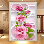 Teemantmaal ristpistes teemanttikandid lill &otilde;itsev DIY magamistuba v&auml;rviline k&auml;sit&ouml;&ouml; 30*40 cm