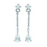 Les Tr&eacute;sors De Lily [F0327] - Boucles Argent 'Unique' Blanc argent&eacute; (rhodi&eacute;) - 26x4 mm valge