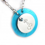 NOA [G0489] - Collier Cr&eacute;ateur 'Nacre en Folie' turquoise t&uuml;rkiissinine