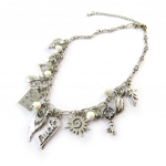 NOA [G0535] - Collier Cr&eacute;ateur 'Gypsy' blanc valge