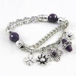 Les Tr&eacute;sors De Lily [G7786] - Bracelet Cr&eacute;ateur 'Capucines' violet lilla