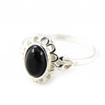 Bague Argent 'D&eacute;esse Noir de Jais' noir argent&eacute; (rhodi&eacute;) - 9x10 mm 50 must