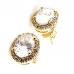 Les Tr&eacute;sors De Lily [J0357] - kullatud k&otilde;rvar&otilde;ngad  Sissi  valgest kullast - 10x8 mm kuld