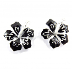 Les Tr&eacute;sors De Lily [J7722] - Boucles Cr&eacute;ateur 'Flora' noir must
