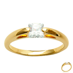 Bague Plaqu&eacute; Or 'Unique' blanc dor&eacute; - 5x5 mm 50 kuld