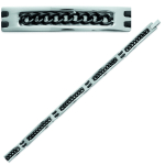 Les Tr&eacute;sors De Lily [M9996] - Bracelet Acier 'Peaceful' noir argent&eacute; - 21 cm 8 mm h&otilde;be