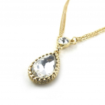 Les Tr&eacute;sors De Lily [N0794] - Collier Cr&eacute;ateur 'Sissi' blanc dor&eacute; kuld
