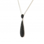 Les Tr&eacute;sors De Lily [N6859] - h&otilde;bedane kaelakee 'Sissi' must h&otilde;be (roodiumiga kaetud) - 40x8 mm h&otilde;be