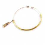 Les Tr&eacute;sors De Lily [N7032] - Bracelet cr&eacute;ateur 'Kilimanjaro' beige dor&eacute; ros&eacute; kuld