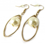 Les Tr&eacute;sors De Lily [N8311] - Boucles Cr&eacute;ateur 'Perla' ivoire dor&eacute; kuld