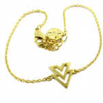 7bis [P8261] - K&auml;sitsi valmistatud kullast k&auml;ev&otilde;ru  Boho  (nooled) - 10x9 mm kuld