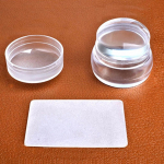 Puntos Nail Art l&auml;bipaistev tembeldav silikoontempel + kaabits DIY manik&uuml;&uuml;ri &uuml;lekandet&ouml;&ouml;riist one size