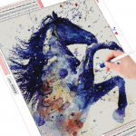 Teemantmaal T&auml;isruudukujuline hobune Teemanttikandid M&uuml;&uuml;k Rhinestonest seinakunsti loomapilt Full Round 20X30CM