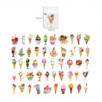 50 tk j&auml;&auml;tise kleebiste komplekt 40 mm magusa koogi joogi pitsatiga kleebis DIY ajakirja albumi kaunistamiseks kooli&otilde;pilase kingitus A6386