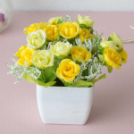 Kunstlik v&otilde;ltsitud potilillede bonsai siseaedade kodukaunistus kollane